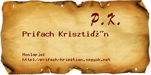 Prifach Krisztián névjegykártya